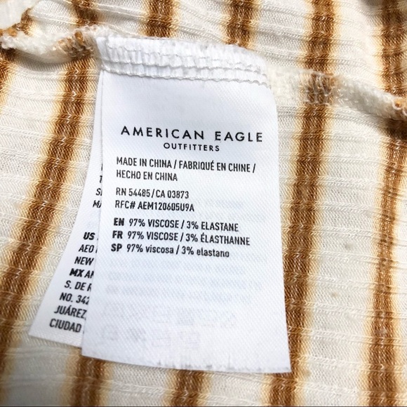 AE Ribbed Stripe Tie Front Top Sz XL - Picture 10 of 11